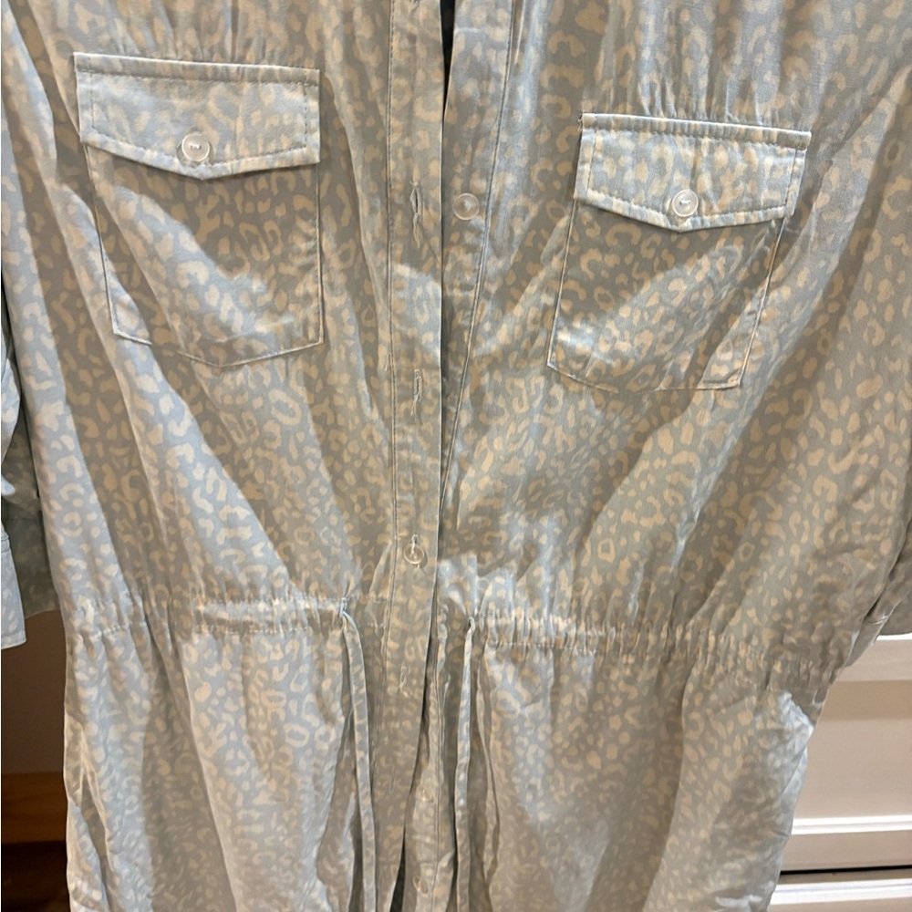 Buddy Basics Light Blue Patterned Button Up Dress - image 4